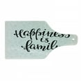 thumbnail image 1 of Family Cutting Board, Happiness is Family Hand Writing Inspirational Phrase Simple Nature Backdrop, Decorative Tempered Glass Cutting and Serving Board, Wine Bottle Shape, Black Grey, by Ambesonne, 1 of 1