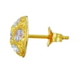 thumbnail image 3 of Wellingsale Ladies 14k Yellow Gold Polished CZ Ball Earrings, 3 of 7