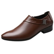 KaLI_store Mens Dress Shoes Men Dress Shoe King Classic Oxford with Leather Lining - Wide Width Available,Brown