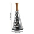 thumbnail image 6 of ZNNT Stainless Steel Cone Cheese Grater with Wood Handle 3 Sided Vegetable Shredder for Grating Cheese Chocolate Vegetables Kitchen Shredder for Parmesan Ginger Nuts _Clearance Cheese Grater, 6 of 8