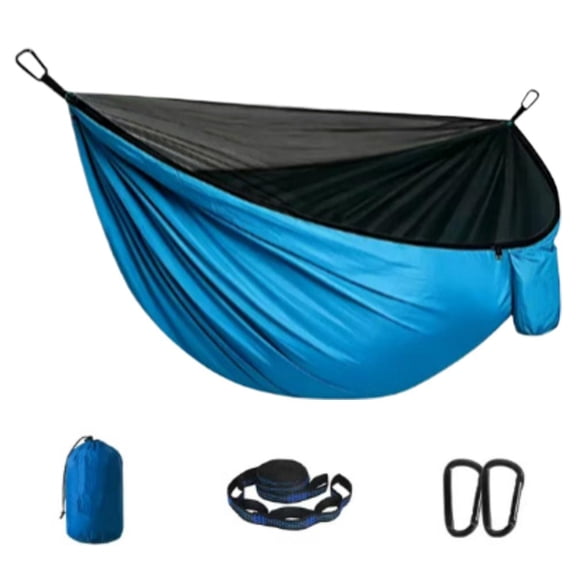 Camping Hammock with Mosquito Net for Two Person Portable Anti Rollover Outdoor Hiking Backpacking Beach Travel Gear