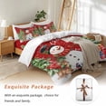thumbnail image 7 of Winter Snowman Bedding Duvet Cover Set Full Size 4 Pieces Merry Christmas Xmas Tree Elk Red Wood Grain Bedding Set with Zipper Closure, 1 Comforter Cover 86x86 Inches 1 Flat Sheet & 2 Pillow Cases, 7 of 7