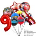 thumbnail image 3 of 9 piezas de globos de aluminio con temática de Rayo McQueen de Disney Cars, decoración para fiestas de cumpleaños de niños y niñas de 1, 2, 3, 4, 5, 6, 7 y 8 años, juguetes para niños, globos, suminis, 3 of 5