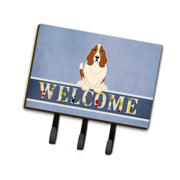 Carolines Treasures BB5602TH68 Basset Hound Welcome Leash or Key Holder Triple multicolor