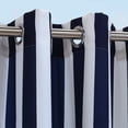 thumbnail image 3 of Corsica Stripe Indoor/Outdoor Curtain Panel 50" x 84" in Navy, 3 of 4