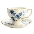 thumbnail image 1 of Bonita y elegante taza de té y platillo, hermoso patrón que adorna la porcelana inglesa, calidad de porcelana china, 200 ml, taza de café floral para té macchiato, regalo de boda con caja de regalo, 1 of 5