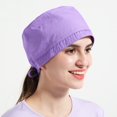thumbnail image 4 of Solid Color Beautician Chef Gravida Scrub Cap  Bouffant Adjustable Elastic Hat, 4 of 10