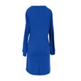 thumbnail image 4 of ZHOGXU Fashion Womens Bodycon Midi Dresses Solid Color V Neck Long Sleeve Fitted Button Front Office Daily Wear, 4 of 4