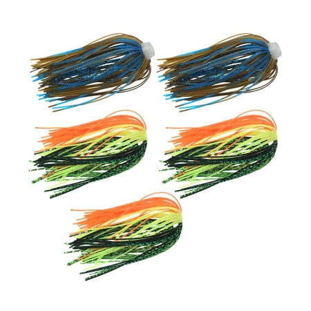 FEAMOS 5Pcs 88 Strands Silicone Jigs Skirts Fishing Jigs Lures Spinnerbait Skirt Elastic Soft Umbrella Sensation Skirts