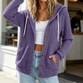 thumbnail image 5 of Thousandth Women's Cardigan Sweaters Casual Hooded Fleece Lined Cardigans Loose Button Bown Front Winter Outfit with Hood Keep Warm, 5 of 9