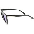thumbnail image 3 of sunglassLA Unisex High Fashion Horn Rimmed Flash Mirror Flat Lens Bold Square Sunglasses (Black-Silver / Blue Mirror) - 64mm, 3 of 4