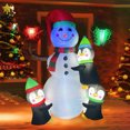 thumbnail image 3 of Amdohai 6FT Christmas Inflatables Penguin & Snowman Shaped LED Blow Up Xmas Inflatable Props With Fixed Stakes Tethers for Outdoor Garden Yard Party Decoration, 3 of 8