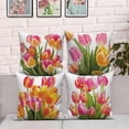 thumbnail image 3 of Pbobriich Dahlias Flowers Throw Pillow Modern Farmhouse Rustic Pillow Cases 18x18 Set of 2  for Living Room Bedroom Couch, 3 of 5