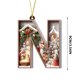thumbnail image 3 of Adornos de árbol de Navidad de 26 letras - Decoraciones acrílicas personalizadas con gorros de Papá Noel, de una pieza, 3 of 7