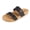Black, variant on Women’s Double Strap Slide Sandals, Faux Leather Cross Strap Slides with Arch Support, Lightweight Non-Slip Comfort Sandals, Casual Slip-On Everyday Sandals for Women.