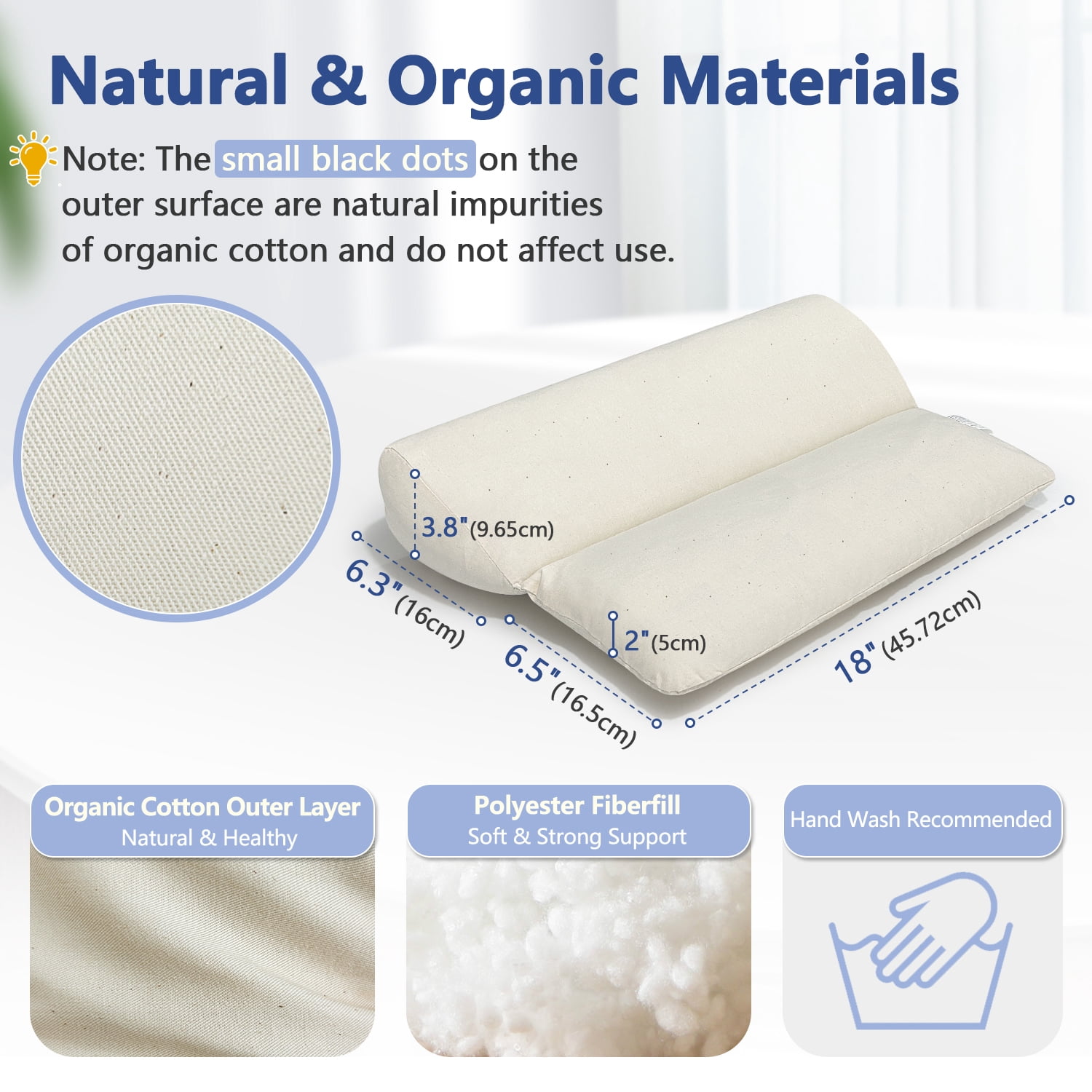 Meditation Cushion for Sitting on Floor, Organic Yoga Bolster Pillows White Meditation Seat Pad, 2-IN-1 Design Ergonomic Sleep Yoga Mat Foldable, Floor Cushion for Adults Back Support Washable