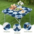 thumbnail image 4 of Blue White Tie Dye Mandala Pattern Square Fitted Tablecloth with Elastic Edge,Square Table Cover,Washable Elastic Table Cover for Home Kitchen Party Decor 34"x34", 4 of 6