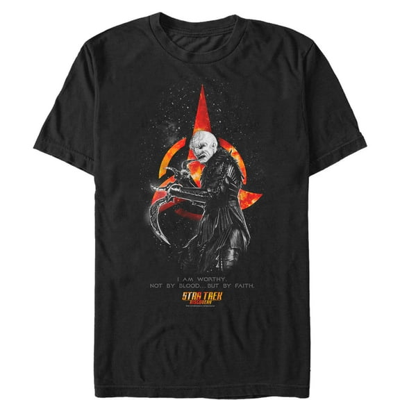 Men's Star Trek: Discovery Voq Worthy By Faith Not Blood  Graphic Tee Black 2X Large