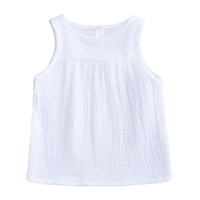 Birdeem Girls Summer Candy Color Childrens Cotton and Hemp Multi-Color Vest Top