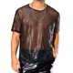 thumbnail image 1 of Camiseta de lentejuelas transparente INSPIRE CHIC para hombres, camiseta brillante de manga corta, camiseta metálica con brillo para fiesta en club, color negro M, 1 of 4