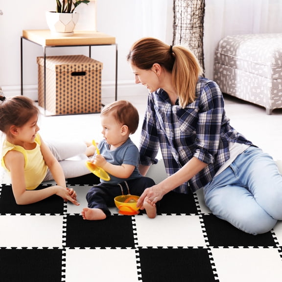 LOLIPPYY 20Pcs Soft Plush Floor Carpet Tiles Interlocking Puzzle Carpet Squares for Home Use