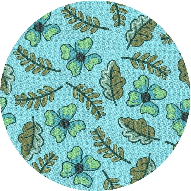 Ahgly Company Tapis d'Intérieur Rond Lavable en Machine Vert Terre Transitionnel, 3 Pieds Rond