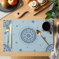 thumbnail image 2 of Blue Floral Placemats Set of 12, Farmhouse Abstract Country Flowers Art Placemats for Dining Table, Place Mats for Kitchen Tabletop, Waterproof Wipeable Dining Table Mats Set, 2 of 9