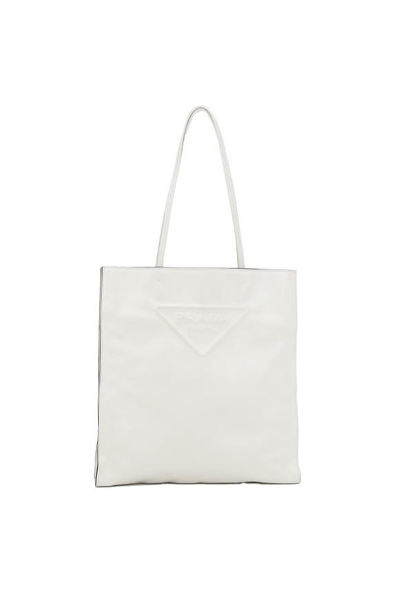 Pre-Owned PRADA Prada Tote Bag 1BG429 Triangle Logo Women's White