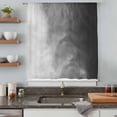 thumbnail image 4 of Black Grey Ombre Semi Sheer Curtains Drapes for Living Room, Bedroom, French Doors Window 45 Inches Long, Coastal Beach Modern Abstract Art Rod Pocket Chiffon Curtain Drapery Voile Draperies Panel, 4 of 8
