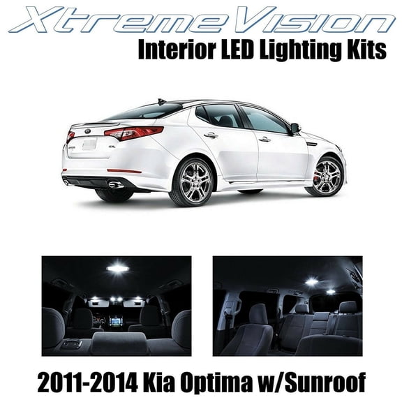 XtremeVision LED for Kia Optima 2011-2014 (10 Pieces) Pure White Premium Interior LED Kit Package Installation Tool Tool