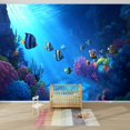 thumbnail image 2 of Canvas Modern Wallpaper Murals 3D Bright Underwater Coral Scene Tropical Fish Peel and Stick Removable Self-Adhesive Wall Stickers for Nursery Kids Bedroom TV Wall Decor, 2 of 5