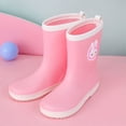 thumbnail image 4 of NOKIO Pink Rabbit Rain Boots for Kids, Cartoon Character 𝗪aterproof Shoes with Thermal Inner, Non-Slip Sole Baby Rain Booties for Boys Girls Toddlers, 4 of 6