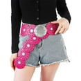 thumbnail image 5 of Disc Belt Western Style Exaggerated Cowboy Disc Belt Metal Buckle Vintage Soft Belt for Women, 5 of 7