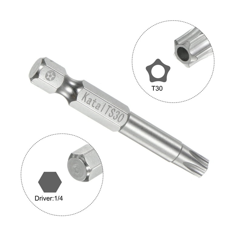 Befaco Mex その5 T30 Magnetic Security Star 5 Point Torx Screwdriver Bit 1/4