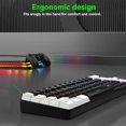 thumbnail image 2 of Tignapoo Compact 61-Key Membrane Gaming Keyboard with RGB Backlight, Dual-Tone Design, USB-C Detachable Cable, and Ergonomic Layout for Office and Gaming Use, 2 of 7