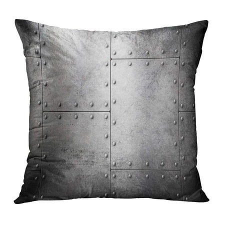 Steel Wall Case ECCOT Gray Rivet Old Steel Metallic Metal Wall Plate Punk Panel PillowCase Pillow Cover 16x16 inch ()