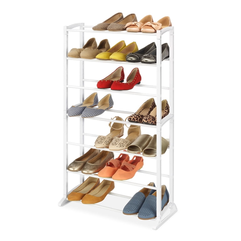 Whitmor Shoe Rack - 21-Pair Shoe Organizer - White - Walmart.com