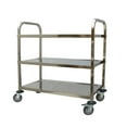 thumbnail image 1 of INTBUYING Chariot Utilitaire de Service pour Cuisine et Restaurant à 3 Tablettes, Diable, Acier Inoxydable, 1 of 11
