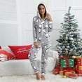 thumbnail image 2 of DHFJKG Womens Flannel Onesies Pajamas Jumpsuit Warm Fuzzy Penguin Printed Sleepwear One Piece Zipper Hooded Drwastring Playsuit Loungewear With Pockets Soft Homewear, 2 of 6