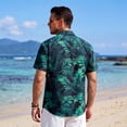 thumbnail image 6 of Mens Hawaiian Shirt Tropical leaf Short Sleeve Button Up Shirts Casual Aloha Tee for Summer Beach, 6 of 7