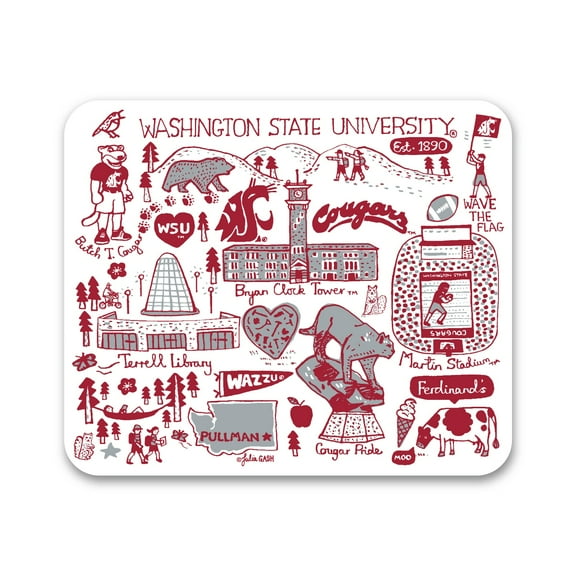 White Washington State Cougars Mouse Pad