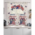 thumbnail image 2 of 4th of July Kitchen Curtains Sets 36 Inch Length with Valance, Independence Day Blue Red Spring Floral Rustic Swag Valances and Tiers Curtain Set Drapes Swag Curtains for Living Room, Bathroom, 2 of 6