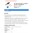 thumbnail image 2 of A/C Temperature Switch - Compatible with 2001 - 2006 BMW 325i 2002 2003 2004 2005, 2 of 2