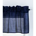 thumbnail image 2 of 2-Piece See-Through Faux Silk Valance – Semi-Sheer Rod Pocket Curtains (55"x18" Each) GHL18 Dark Blue, 2 of 5