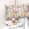 thumbnail image 4 of Honeii Colorful Donuts Print Pillow Cases,Plush Throw Pillow Covers,Decorative Pillowcase for Sofa, Couch, Living Room-14"x20", 4 of 6