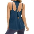 thumbnail image 5 of Lixiuxyad Women's Cami Women's Workout Tank Top Sleeveless Yoga Running Camisole Casual Athletic Sports Top For Women Breathable Hollow Out Design(Blue XXL), 5 of 6