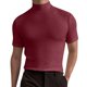 thumbnail image 1 of Hombres Manga Corta Top Alta Elasticidad Color Puro Cuello Alto Slim Fit Camiseta Interior Jersey, 1 of 6