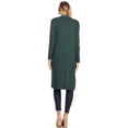 thumbnail image 4 of MOA COLLECTION Women's Solid Casual Loose Fit Long Sleeve Pocket Open Front Duster Cardigan, 4 of 5