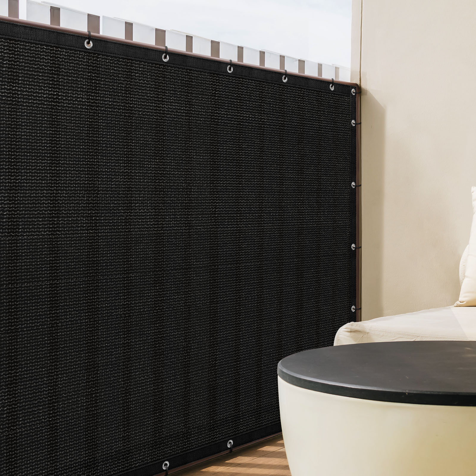 Oumilen 4 X 50 ft Woven Mesh Fence Black Outdoor Garden