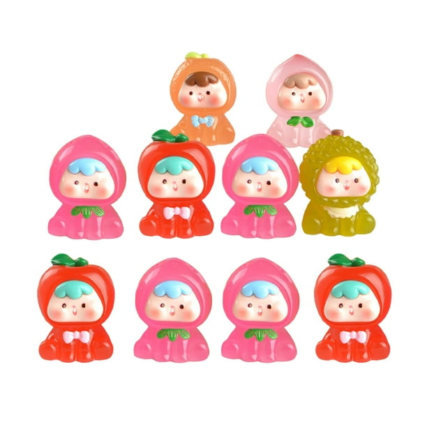 10 figuras luminosas en miniatura, esculturas, decoración del hogar, micro Fruta